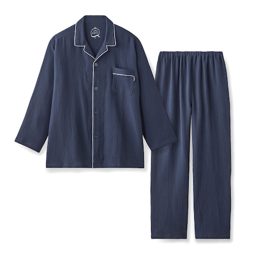 メンズ 2重ガーゼ長袖パジャマ 【5つ星パジャマ】