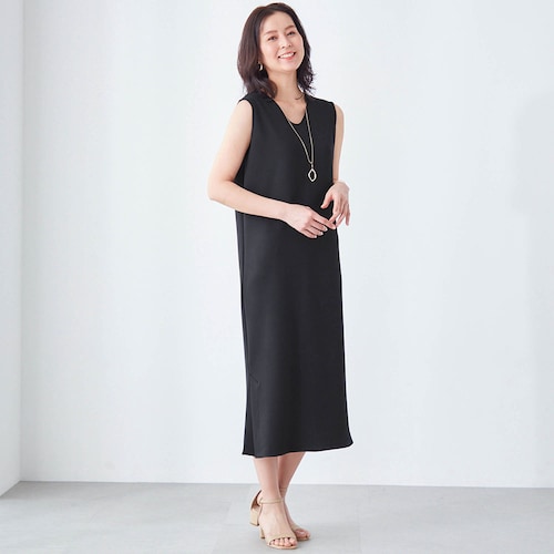 ジャージー素材のＩラインワンピース