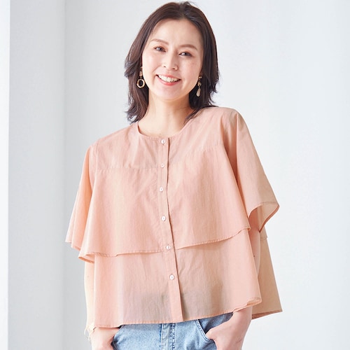 クロップド丈フリルブラウス