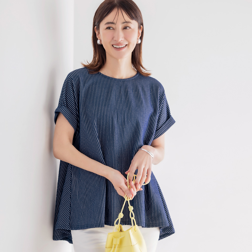 【ベルメゾン】ニットサッカーカットソー