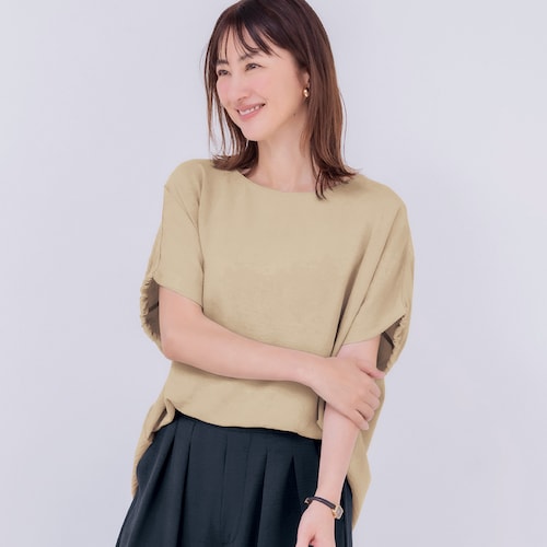 とろみウェーブ後ろタックプルオーバー