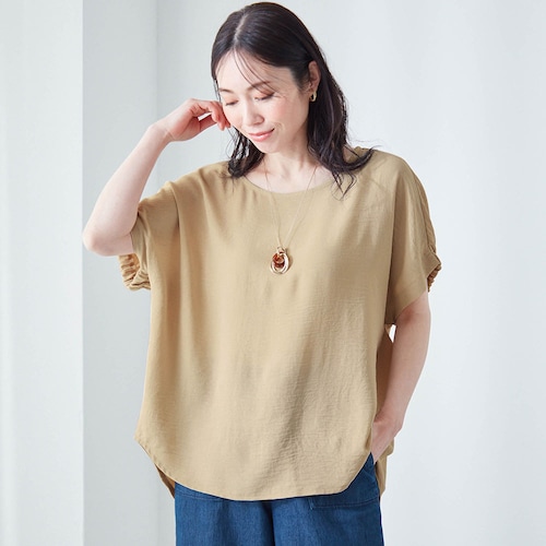 とろみウェーブ後ろタックプルオーバー