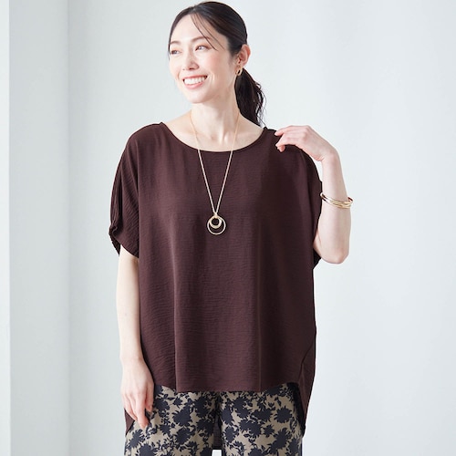 とろみウェーブ後ろタックプルオーバー