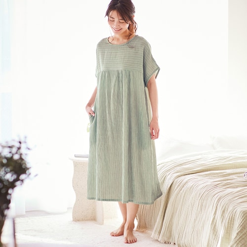 楊柳ダブルガーゼバスワンピ