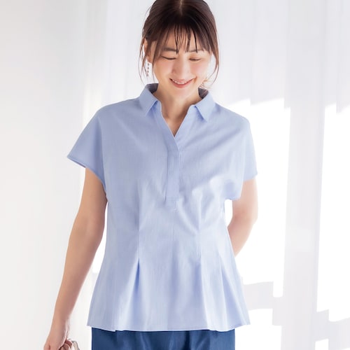 ウエストタックフレンチスリーブブラウス