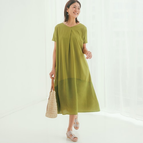 布帛切替えカットワンピース