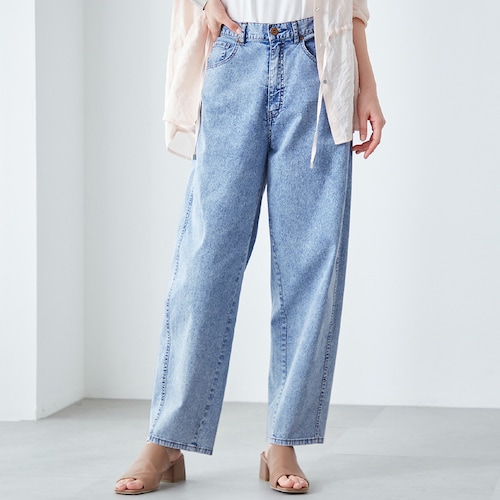 ブリーチストレートデニムロングパンツ