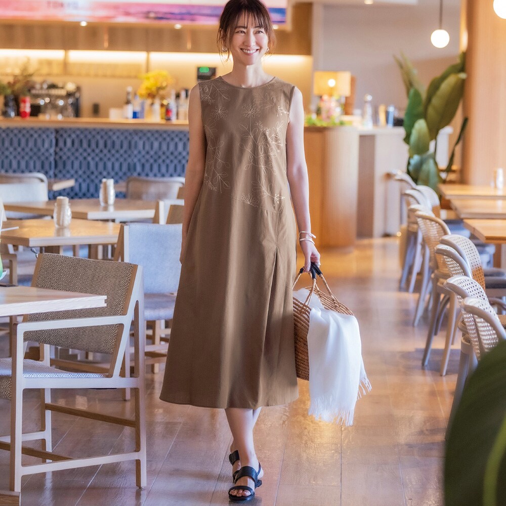 【ベルメゾン】綿素材の刺繍ワンピース