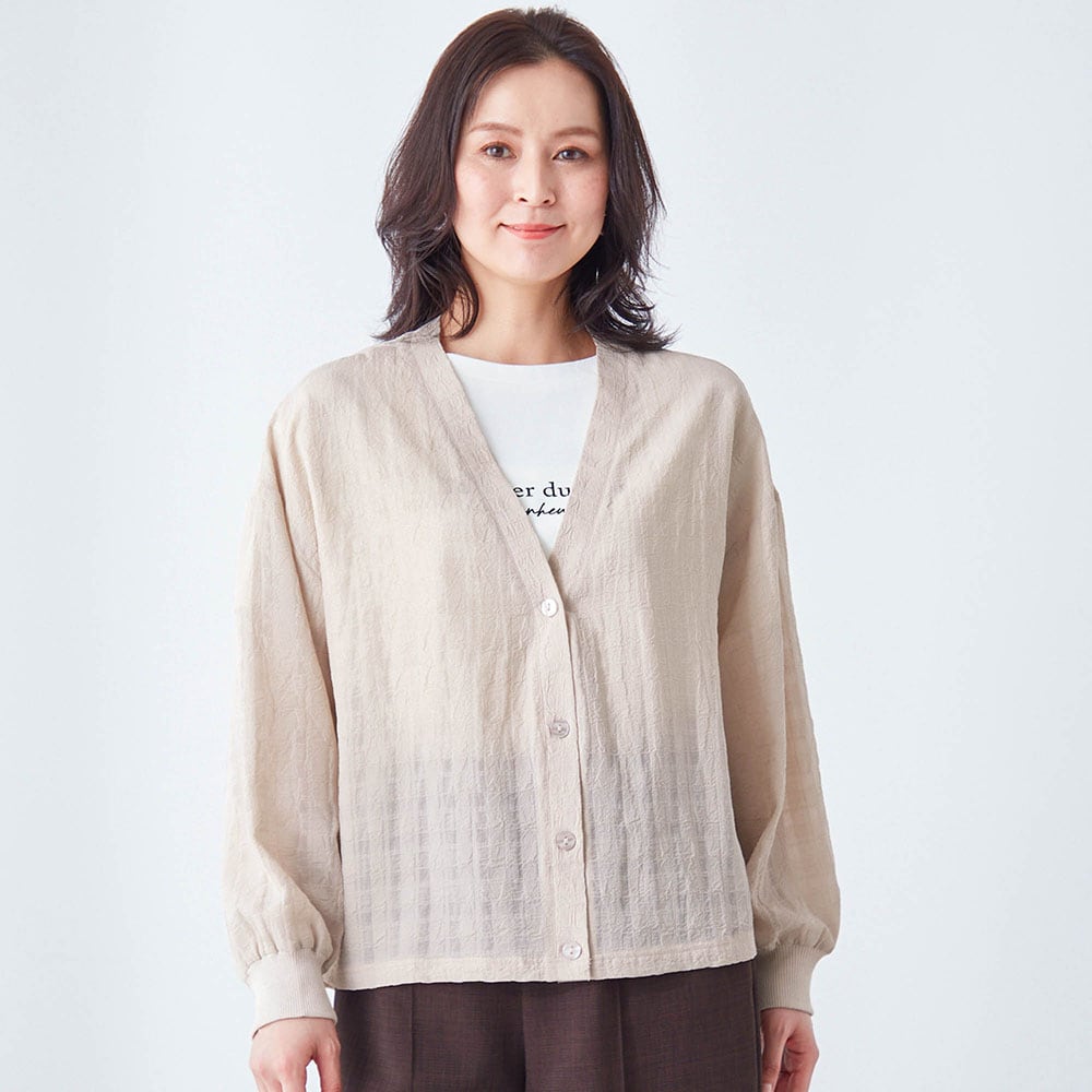 モデル身長167cm／M　※お届けする商品はボタンが5つとなります