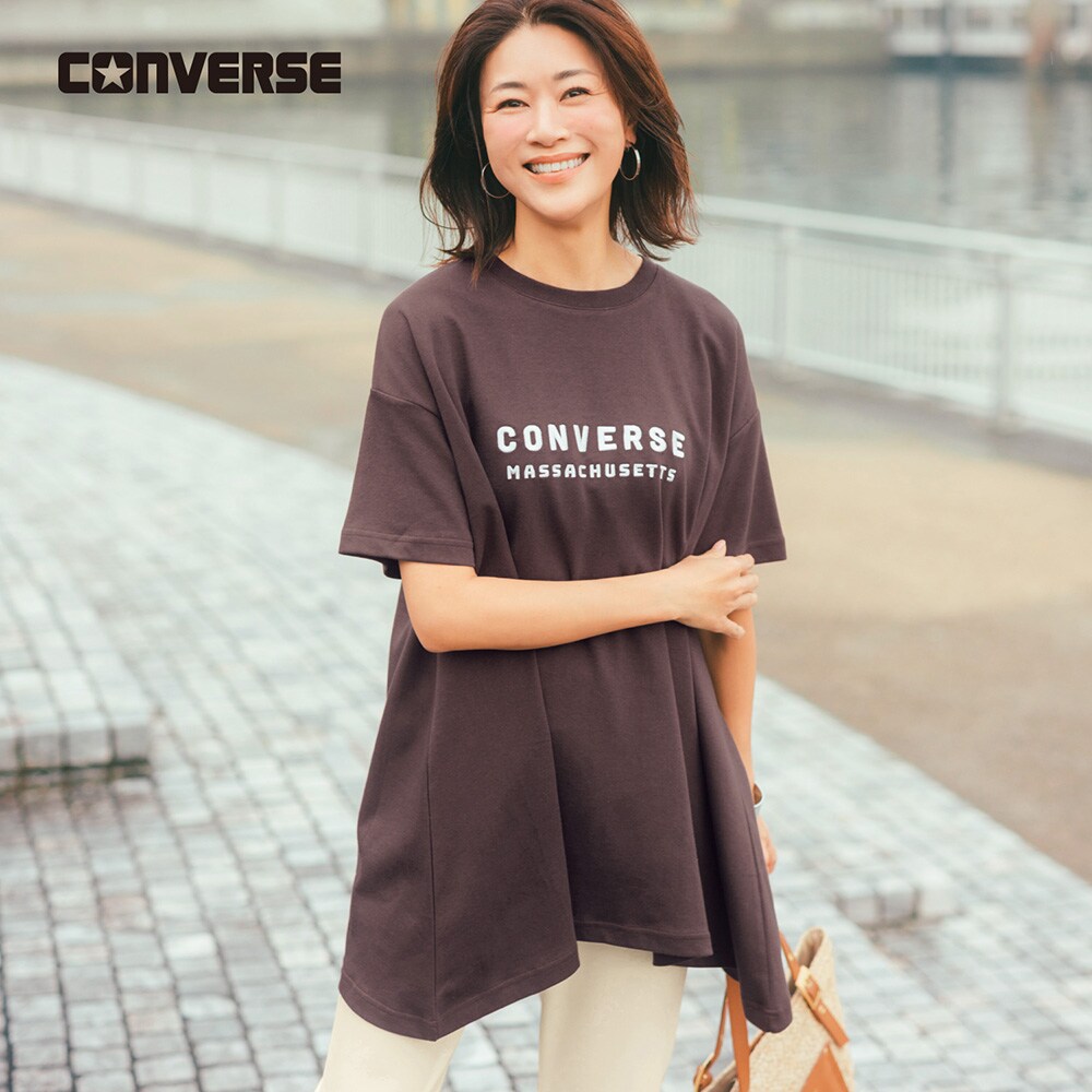 【コンバース/CONVERSE】フレアチュニック半袖Tシャツ