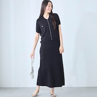 モデル身長171cm／M ※写真は撮影用のため総丈+6cmになります。