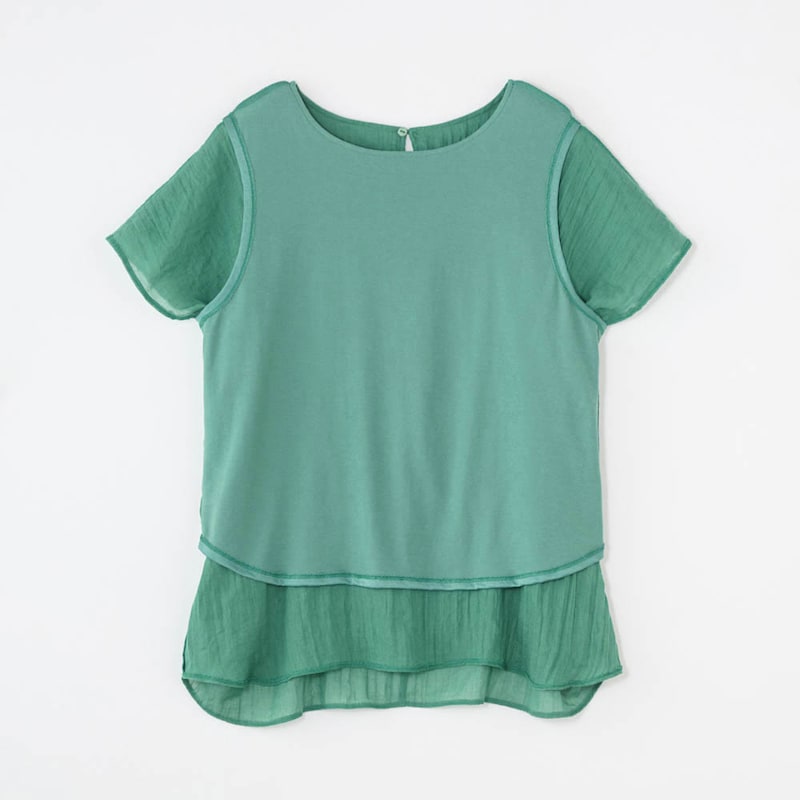 身頃部分にカットソー裏地付き