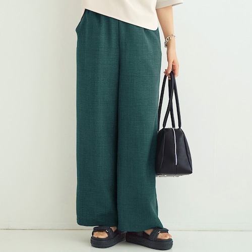 ウエストゴム使いリネンライクイージーパンツ