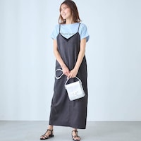 モデル身長168cm／M ※写真は撮影用のため総丈+6cmになります。