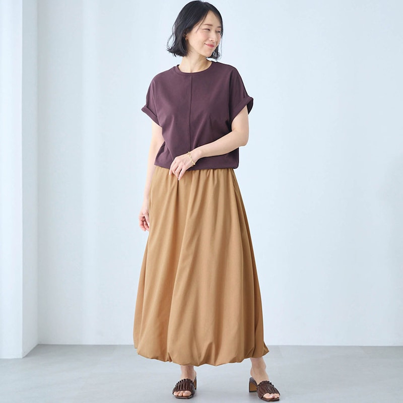 モデル身長168cm／M ※写真は撮影用のため総丈+6cmになります。