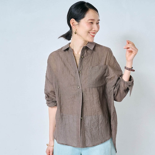 コットン混ボイルレギュラーシャツ