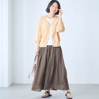 モデル身長168cm／M ※写真は撮影用のため総丈+6cmになります。