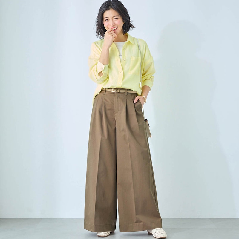 モデル身長168cm／M ※写真は撮影用のため股下+6cmになります。