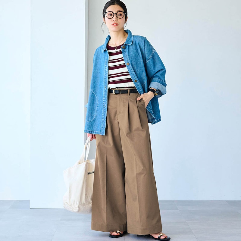 モデル身長168cm／M ※写真は撮影用のため股下+6cmになります。