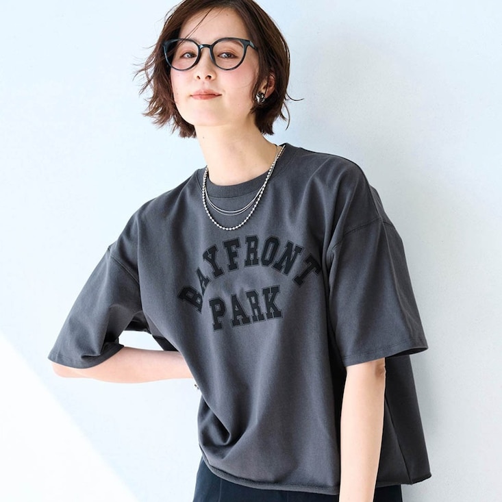 大人のミニ裏毛プリントスウェット