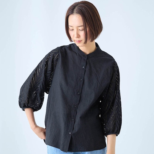 袖レースシャツ