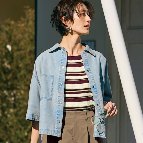 デニムショート羽織り