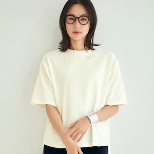 【ロウイング/Rowing】汗ジミが目立ちにくい刺繍入り5分袖カットソー