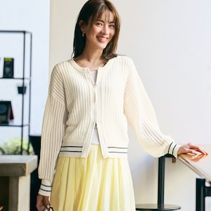 【ロウイング/Rowing】透かし編み柄ニットブルゾン