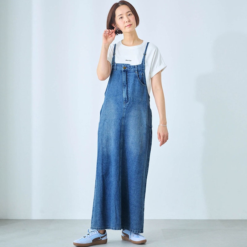 モデル身長168cm／M ※写真は撮影用のため総丈+6cmになります。