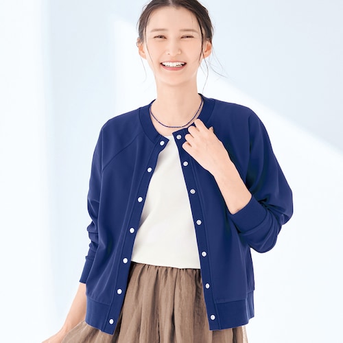 吸水速乾がうれしいカットソーカーディガン【汗ジミ防止】