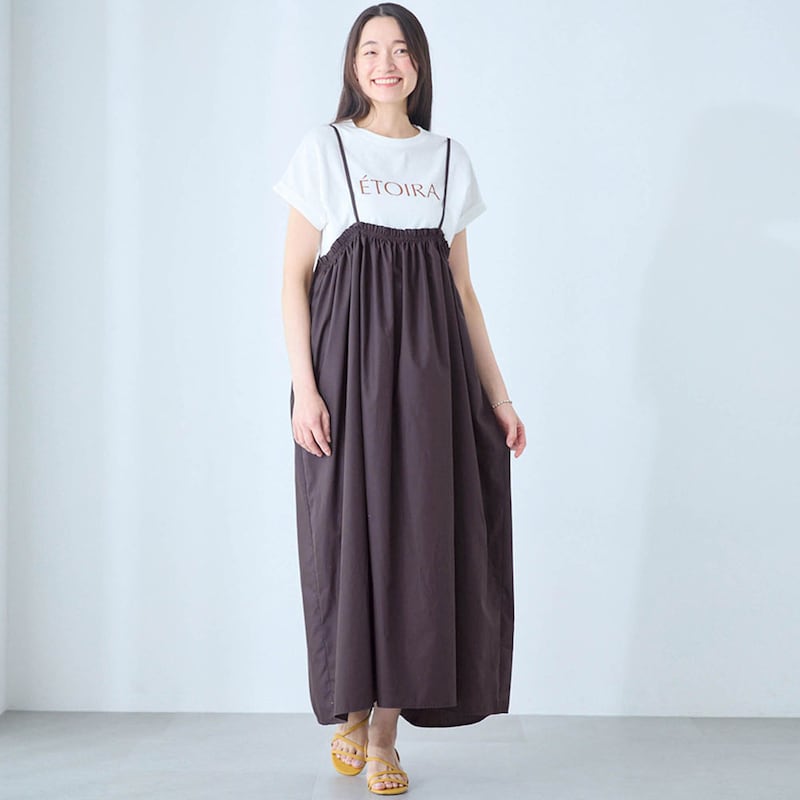 モデル身長171cm／M ※写真は撮影用のため総丈+6cmになります。