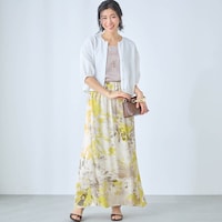 モデル身長168cm／M ※写真は撮影用のため総丈+6cmになります。