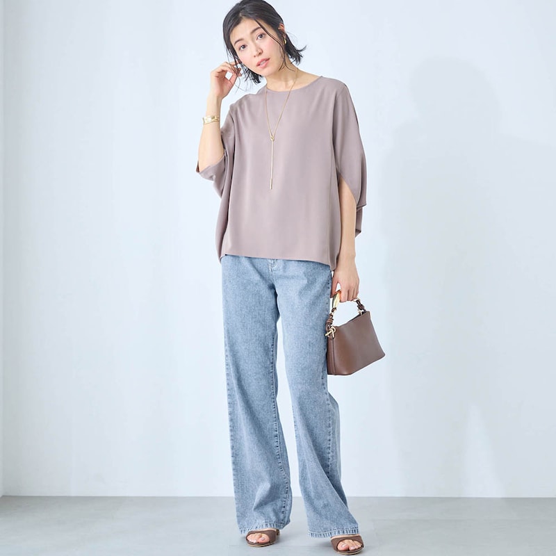 モデル身長168cm／M ※写真は撮影用のため股下+6cmになります。