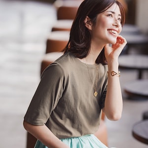 【スタイルノート/StyleNote】重ね着に最適なシアー五分袖カットソー