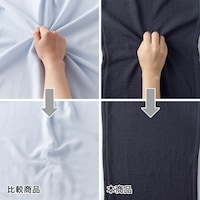 シボ感のあるポリエステル素材なのでシワになりにくく、目立ちにくい