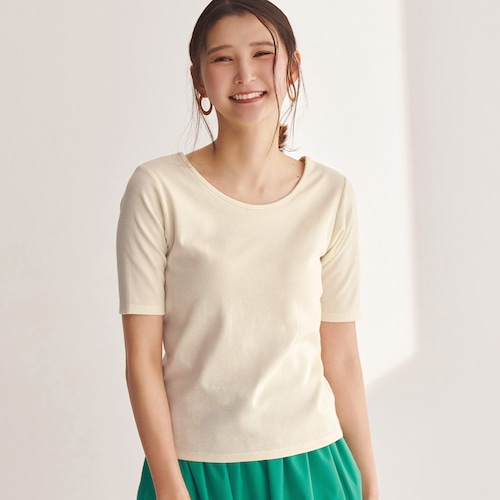 カップ付きリブTシャツ