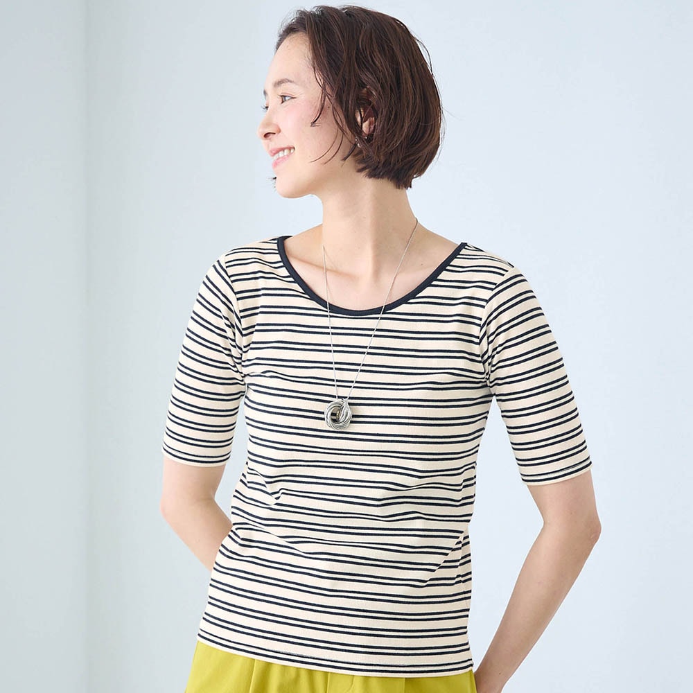カップ付きリブTシャツ カップ付きリブTシャツ