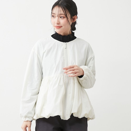 裏起毛メッシュフレアブルゾン