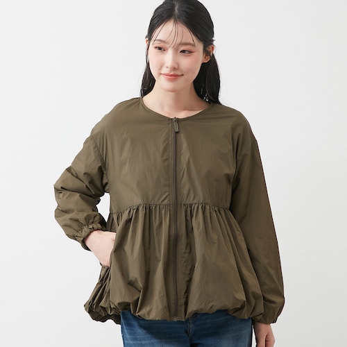 裏起毛メッシュフレアブルゾン