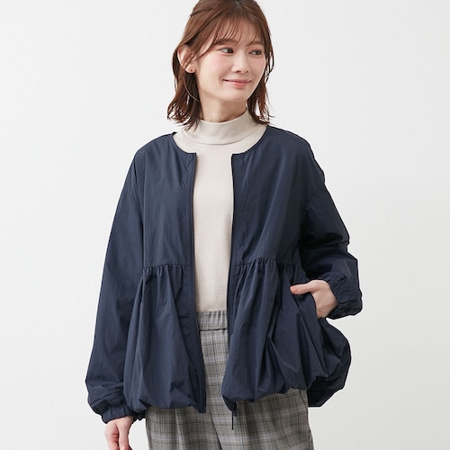 裏起毛メッシュフレアブルゾン