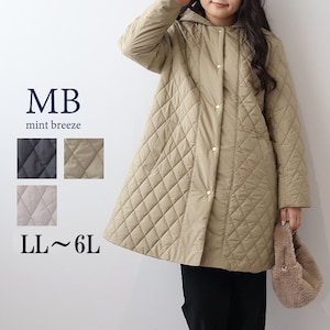 【エムビー/MB】中綿キルトフーデッドコート 【大きいサイズ】