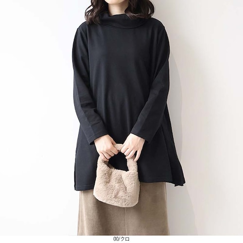 ソフト裏毛オフタートルチュニック 【大きいサイズ】
