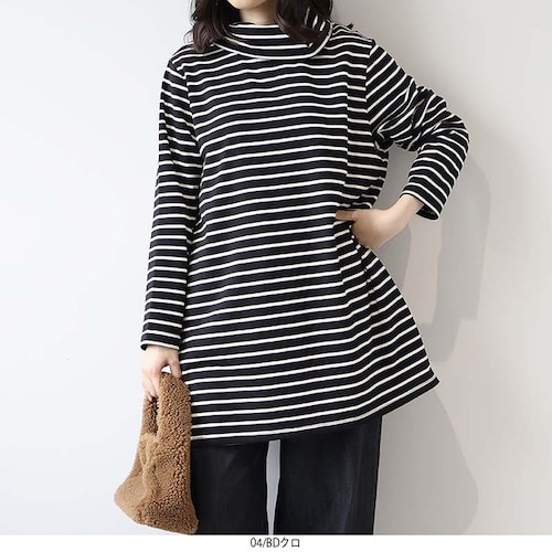 ソフト裏毛オフタートルチュニック 【大きいサイズ】