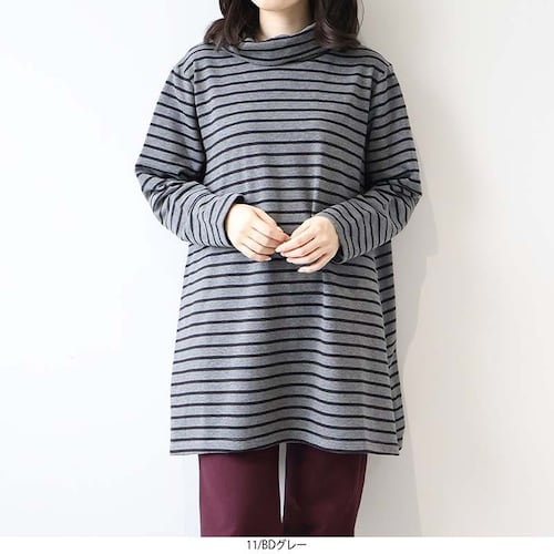 ソフト裏毛オフタートルチュニック 【大きいサイズ】