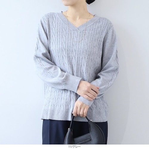 ラメVネックニットプルオーバー 【大きいサイズ】