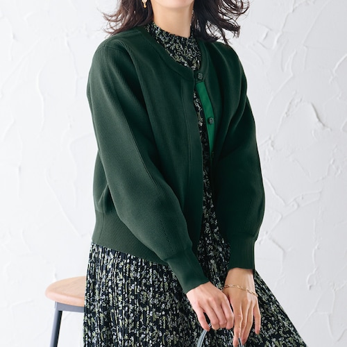 グログランテープ使いカーディガン