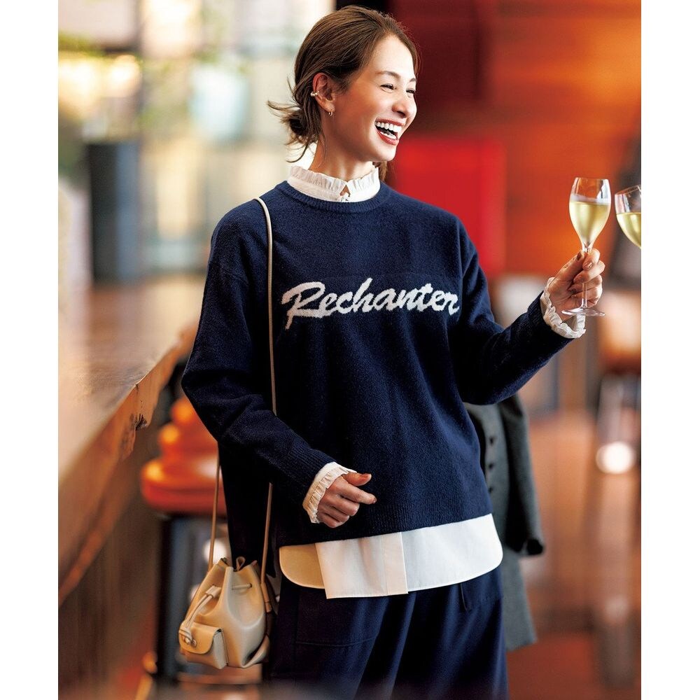 【オンワード樫山】【UNFILO/アンフィーロ】ふわふわニット ロゴジャカード