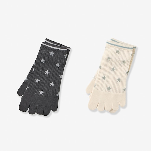 【2足組】接触冷感5本指スニーカーソックス