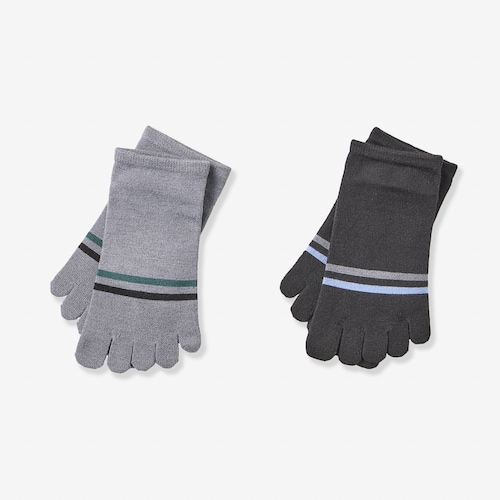 【2足組】接触冷感5本指スニーカーソックス