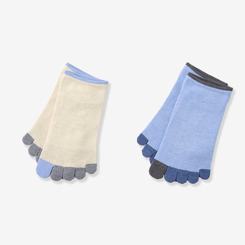 【2足組】接触冷感5本指スニーカーソックス